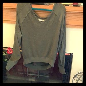 Boho loose long sleeve army green